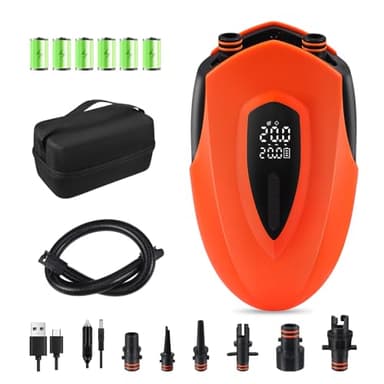 Gonfleur Electrique Paddle, 20 PSI Pompe électrique pour Paddle, Gonflage/dégonflage à Double étage,Auto-Arrêt,Type-C,Eclairage LED,12000mAh Pompe électrique Sup pour Sup, Kayaks, Ailes à Vent
