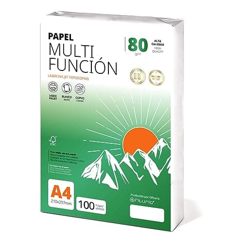 Folios A4 80gr 100 feuilles, papier polyvalent pour imprimante, feuilles pour imprimantes laser et injection, photocopieur, pour usage bureau, matériel scolaire, paquet de folios - Ofituria (80gr,