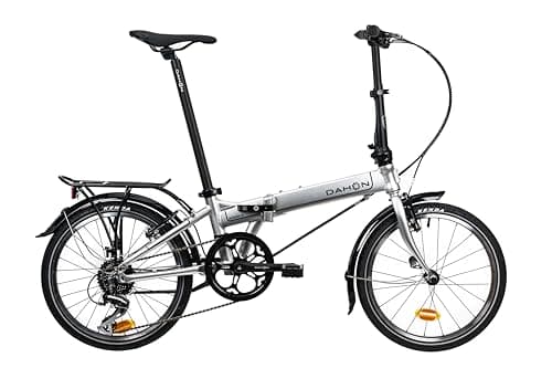 Dahon Mariner D8 Vélo Pliant 20" Cadre en Aluminium Léger 8 Vitesses Freins V pour Adultes de 145 cm à 195 cm Argente
