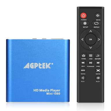 Lecteur Multimédia, HDMI Lecteur Multimédia pour TV HD Media Player pour MKV/RM, HDD Clés USB et Cartes SD avec Télécommande