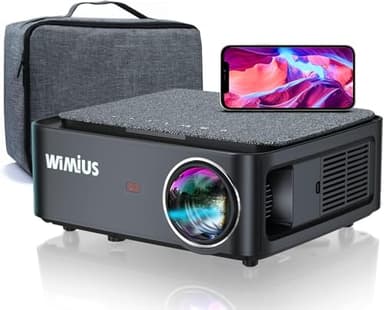 4K WiFi Bluetooth Projector, WiMiUS k1 Full HD 1080P Support 4K 4D Trapezoidal Correction Zoom Function Home Theater Projector for PPT/iOS/Android/TV (Refurbished)