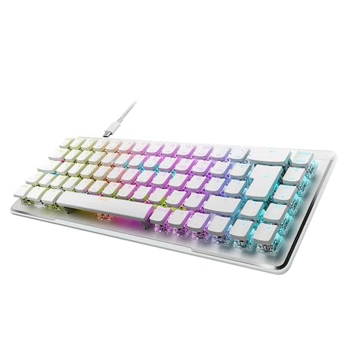 Roccat Vulcan II Mini Air – Clavier Gaming Optique et Mécanique 65 %, Fonctionnalités sans Fil et Bluetooth Complètes, Éclairage RGB Personnalisable, Blanc