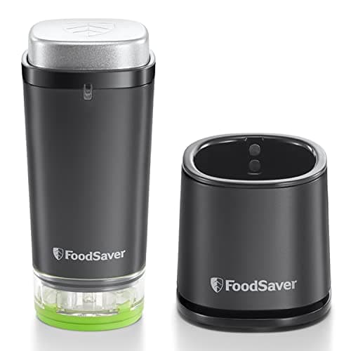 FoodSaver Appareil de mise sous vide portatif et sans fil | avec station de chargement | Machine sous vide alimentaire avec 1 récipient de conservation et 5 sacs de conservation à glissière [VS1199X]
