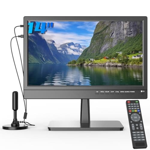 ZOSHING Petits Téléviseurs 14 Pouces,1080P Screen TV,avec Digital TNT et Antenne,HDMI USB et VGA Ports,DC-12V in pour Camping-Car/Moniteur/Cuisine