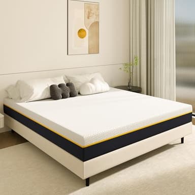 DEWINNER Matelas Adulte Double Mousse (Mousse à mémoire de Forme + Mousse de Fibres de Charbon de Bambou), épaisseur 17cm, Support, Respirant, Absorbant la Transpiration et déshumidifiant. (140x190)