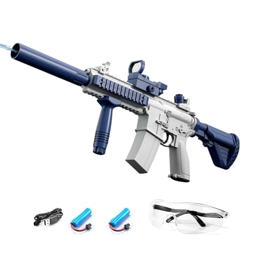 XPJBKC Pistolet à Eau Électrique, M416 Pistolet a Eau Electrique Puissant pour Enfants Adultes, 370 + 120 CC, Portée 8-10M pour Garçons Filles été en Plein air Piscine Plage, Cadeaux Jouets D'été
