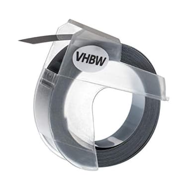 vhbw 1x Ruban de marquage 3D compatible avec Dymo 1610, 1595GY, 1745, 1755, 1765, 1805 imprimante d'étiquettes 3m x 9mm Blanc sur Argent