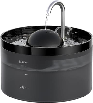 UIOOQ Fontaine à Eau pour Chat, Fountaine d'eau de Compagnie avec Pompe Ultra Silencieuse, Filtre à Carbone Activé Gardez l'eau Propre, Capacité 2,2L, Conception de Robinet, Anti-Pulvérisation