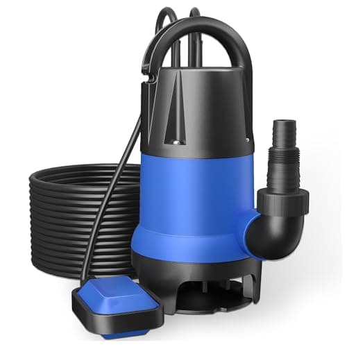 WilTec Pompe pour eaux usées 400W 7500l/h Pompe submersible Jardin Puits Drainage Purge Évacuation