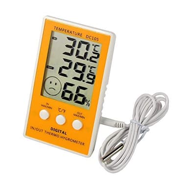 Thermomètre hygrométrique numérique Thermomètre hygrométrique LCD d'extérieur d'intérieur avec câble de sonde grand écran pour la maison, le bureau, la chambre de bébé