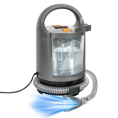 Shampouineuse 400W, Nettoyeur de Tapis avec Double Réservoirs 1,6L+0,48L, Nettoyeur Tâches 12kPa, Aspirateur Nettoyeur Moquettes pour canapé, Tapis, Rembourrage, Voiture