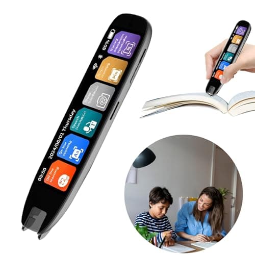 Gotrain Stylo de traducteur de numérisation, stylo de lecture en ligne 142 langues avec écran tactile de 9,4 cm, stylo de lecture en temps réel pour dyslexie, traduction en 10 langues