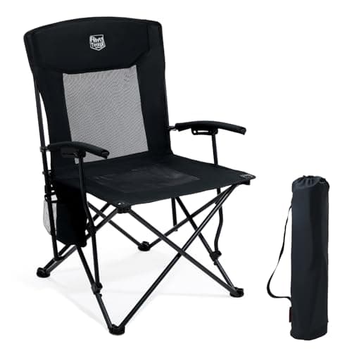 TIMBER RIDGE Chaise de Camping Pliante pour Adultes 150kg Chaise de Plage Légère Fauteuil L'extérieur Dossier en Maille Confortable pour Camping Festival Pêche Jardin