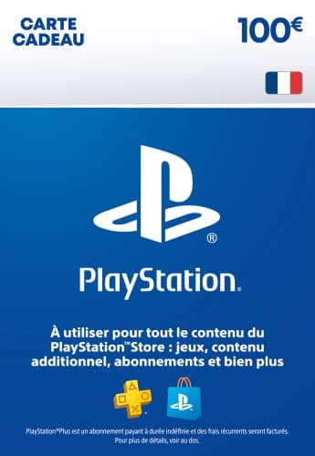 Sony PlayStation Store, Carte Cadeau PSN, Valeur 100 EUR, Compte Français, Code de Téléchargement (PS5/PS4/PS3/PS Vita)