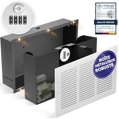 Elder Welder® Coffre Fort Secret avec grille d'aération | Coffre Fort Caché avec Serrure à Combinaison Secrète | Coffre Fort Dissimule | Cachette Secrete | Coffre Fort Discret avec Code