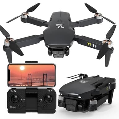 TTROARDS Drone avec Caméra 1080P HD, FPV Mini Drones Foldable RC Quadcopter Brushless Motor Drone with Camera for Débutants TT19