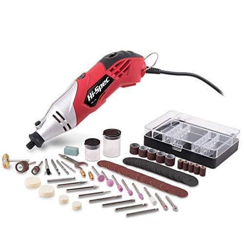 Hi-Spec Outil Rotatif Multifonction 170W avec 121 Accessoires Compatibles Dremel - 8000-35 000 tr/min pour Découpe, Perçage, Gravure, Meulage, Polissage, Ponçage et Bricolage