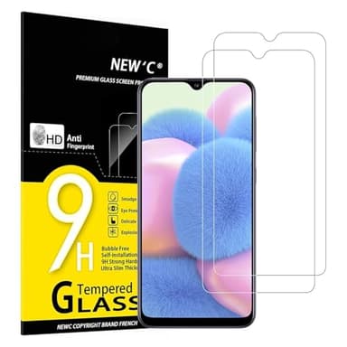 NEW'C Lot de 2, Verre Trempé pour Samsung Galaxy A30s, Film Protection écran efficace contre les Rayures - sans Bulles - Ultra Résistant (0,33mm HD Ultra Transparent) Dureté 9H Glass