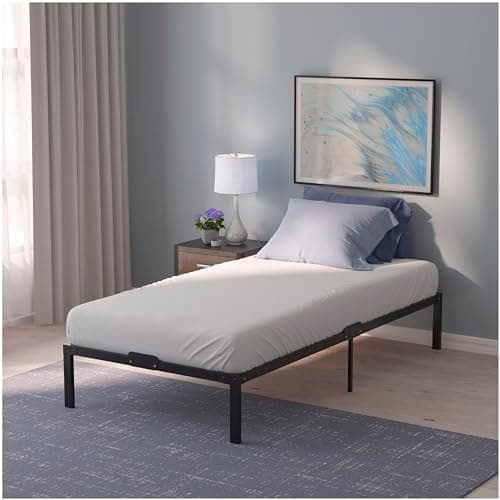 Dreamzie Cadre de lit 90x190 avec Sommier Metal Sommier avec Pieds de 41cm - Resistant, Assemblage Facile, Grande Capacité de Rangement