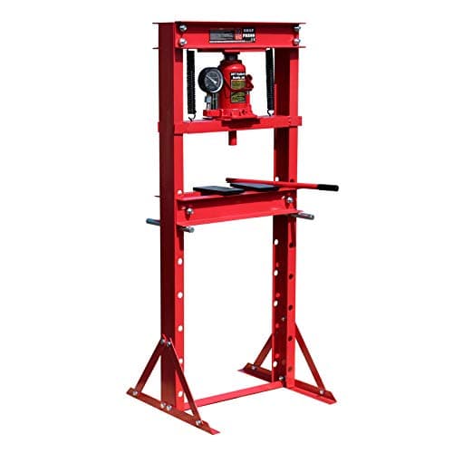 Wiltec Presse hydraulique Presse atelier Presse cadre – 680 x 600 x 1500 mm – Force de pressage 20 t – Manomètre Vérin Piston – Atelier réparations alignements