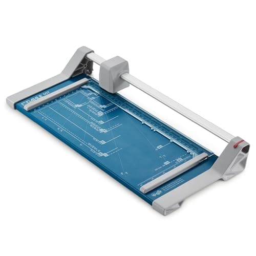 Dahle Rogneuse 507 Modèle 2020 (Capacité de Coupe jusqu'à 8 Feuilles, DIN A4, 320 mm de Coupe, Auto-Affûtante, Pression Automatique) Bleu