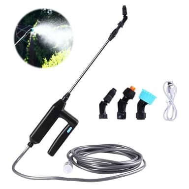 Hojalis Pulverisateur Electrique, Pulverisateur pour Toiture, 7.4V/1A Pulverisateur de Jardin Electrique, Pulvérisateur à Batterie avec 3 Buses Et 8M de Tuyau, USB Rechargeable, pour Pelouse, Jardin