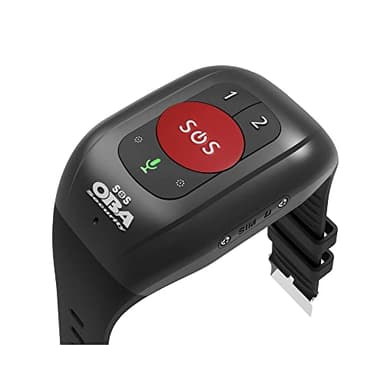 Oba security Bracelet SOS pour Personnes âgées, Sauvetage, GPS 4G appels, Chutes, Position GPS, Cardio, Pression, température, imperméabilité IP 67 avec Application, Noir