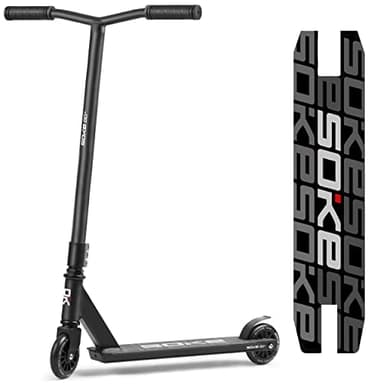 SOKE GO! Trottinette Freestyle ABEC-9 Carbon - Trottinette Freestyle Adulte pour Skatepark - Trottinette Freestyle Garçons & Filles pour Faire des Tours & Fouets - pour Adolescents 11-15