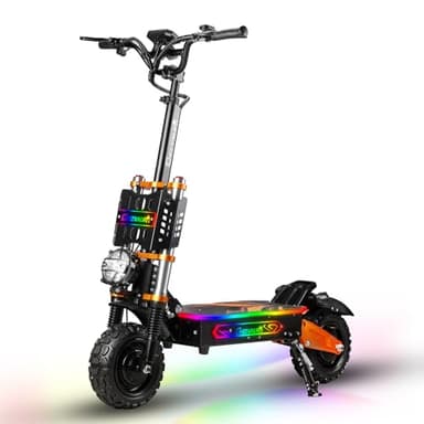JAYSIMXIN Puissante Trottinette Électrique Adulte Scooter, 11 Pouces Trottinette électrique Tout Terrain, système de Suspension Confortable, Batterie au 60V 43Ah,120 km