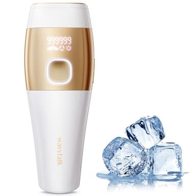 Epilateur Lumiere Pulsee pour les Femmes et les Hommes, Épilateur Laser de Glace, 24J Haute Énergie IPL Epilation Definitive 999,999 Flashes pour Visage Corps Maillot Aisselle (Blanc)