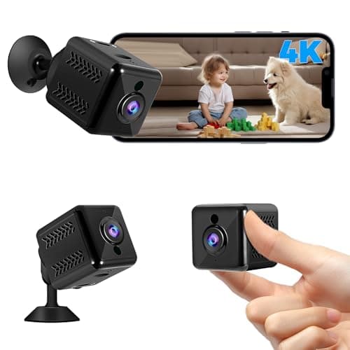 Jewan Camera Espion, 4K HD WiFi（2.4GHz Mini Caméra de Surveillance Interieur/extérieur sans Fil, Enregistrement Distance Discrete Longue Batteries avec Vision Nocturne, Détection Mouvement