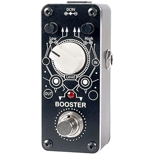 Sondery Boost Pédale d'effet pour guitare, Boost mini True Bypass, changement plus ou moins de 14 dB pour les fréquences inférieures à 250Hz ou supérieure à 1kHz