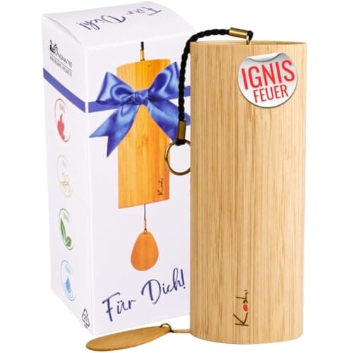 Koshi Carillon en bambou placage IGNIS | Feu avec emballage cadeau – Boîte cadeau – Emballage