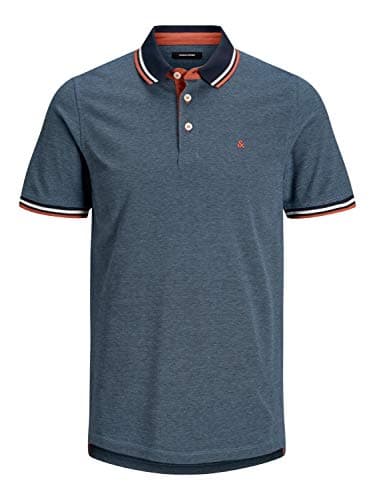 JACK & JONES Jjepaulos Polo Ss Noos Homme Polo, Denim Bleu, M