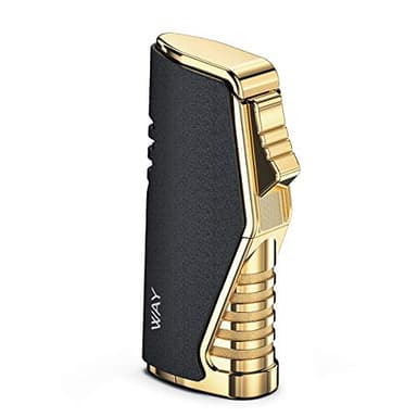 VVAY Briquet Tempete Gaz Recharge Briquet Chalumeau Rechargeable Triple Flamme (Vendu sans Gaz) Noir