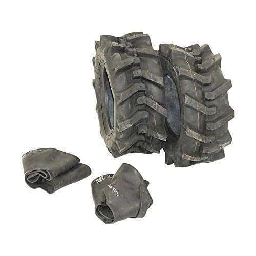 2 x Pneus 16 x 6,5–8 et 2 x Chambres à air pour Tracteur-tondeuse, Pneus à crampons neufs.