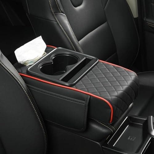 XIAOJINJU Boîte d'accoudoir universelle pour véhicules - En cuir synthétique - Avec poches d'organisation - Pour console centrale de voiture