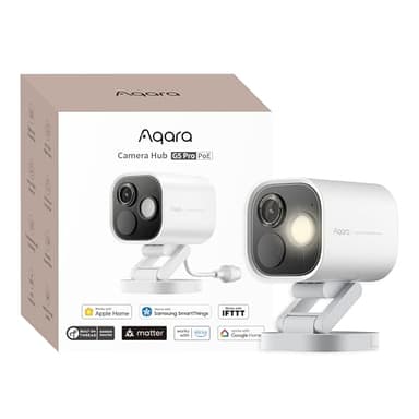 Aqara 4MP Caméra Hub G5 Pro PoE, HomeKit Secure Video, Routeur de Bordure Thread, Camera Exterieur Filaire, Vision Nocturne en Couleurs, AI Détection, Thread/Zigbee, Compatible Alexa, Google, Blanc