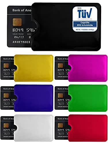 Protection RFID NFC - Certifié TÜV - Protection des données, carte de crédit, carte bancaire, carte d'identité, blindage radio