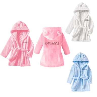 Peignoir Bebe Personnalisé Personnalisable Peignoir Bebe Avec Un Prénom Pyjama Bebe Doux Et Moelleux Cadeau Personnalisé Bebe Peignoir Bebe Pour Garçons&Filles 1-7 Ans