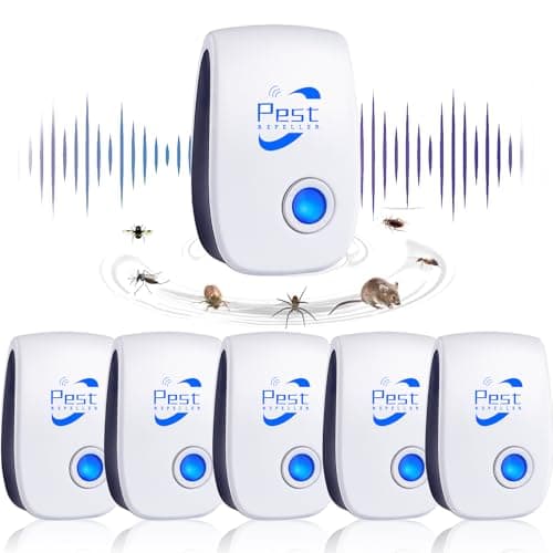 Répulsif Ultrason Anti-Rongeurs Insectes, 6 Pack Ultrason Anti Moustique Ultrason Souris et Rats, Intérieur Répulsif Électronique Insectes pour Souris, Rats Fourmis Araignées Moustiques