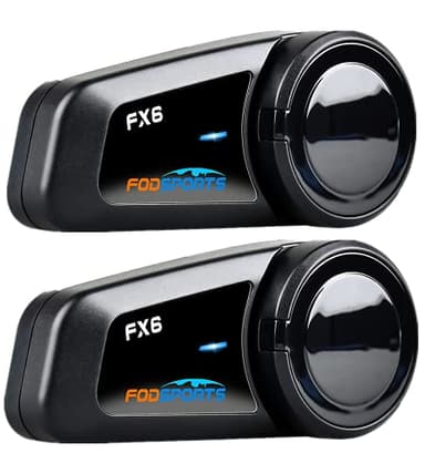 Fodsports FX6 Intercom Moto, 6 Voies Intercom Moto pour 6 Casques avec Radio FM, Main Libre, 1000 m Oreillette Bluetooth Casque pour Motocyclette/ATV