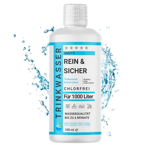 1 x 100 ml de traitement de l'eau potable pour 1000 litres - Empêche les germes - Pur et sûr - Pour caravane, camping, réservoir, extérieur, urgence
