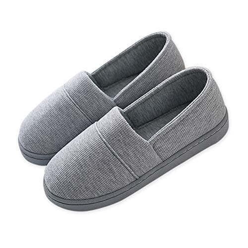 AioTio Chaussons pour Femme Confortables en Mousse à mémoire de Forme, avec Semelle en Caoutchouc antidérapante(Gris, 38/39 EU, M Étiquette de Semelle)