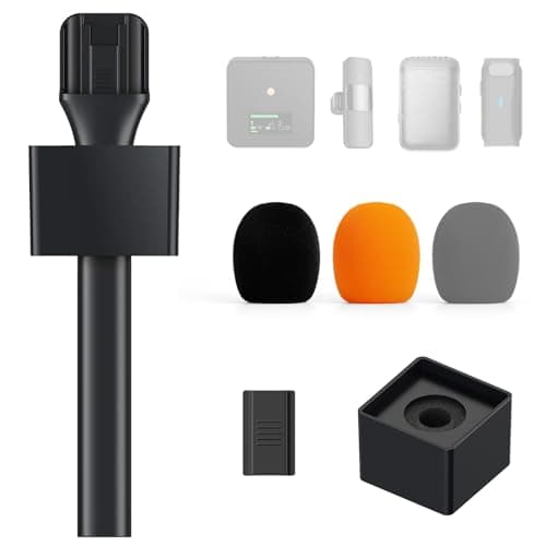 TONOR Poignée pour Microphone DJI Mic RODE, Support de Micro à Main Sans fil GO, Support de Micro Lavalier, Adaptateur de Micro, pour Vlogs, Interviews, Podcasts, Reportages, TP20