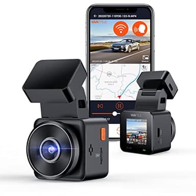 VANTRUE E1 Lite 1080P Mini WiFi GPS Dashcam Avant Voiture avec HDR, Contrôle APP & Commande Vocale en Anglais, Surveillance du Stationnement 24h, 1.54 Pouces 160°, Capteur G Max 512G
