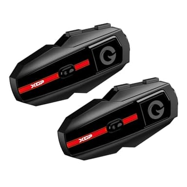 XGP Intercom Moto Duo pour 2 Casques, Bluetooth V5.2 avec Partage de Musique, Système de Communication, Kit Main Libre Moto Interphone, avec étanchéité IP67, Intercom Casque pour Ski, 2 Unité