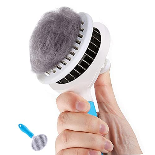Brosse à chat auto-nettoyante pour perte de poils et toilettage - enlève les sous-poils morts, les nœuds - brosse de massage pour chats et chiens