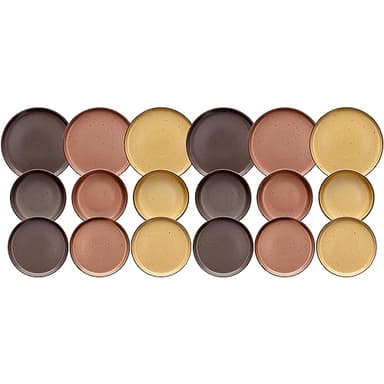 Tognana Bruges Service d'assiettes pour 6 personnes, 18 pièces, Stoneware, multicolore