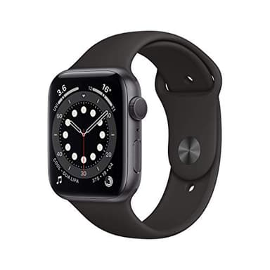 Apple Watch Series 6 (GPS, 44MM) Boîtier en Aluminium Gris Sidéral avec Bracelet Sport Noir (Reconditionné)